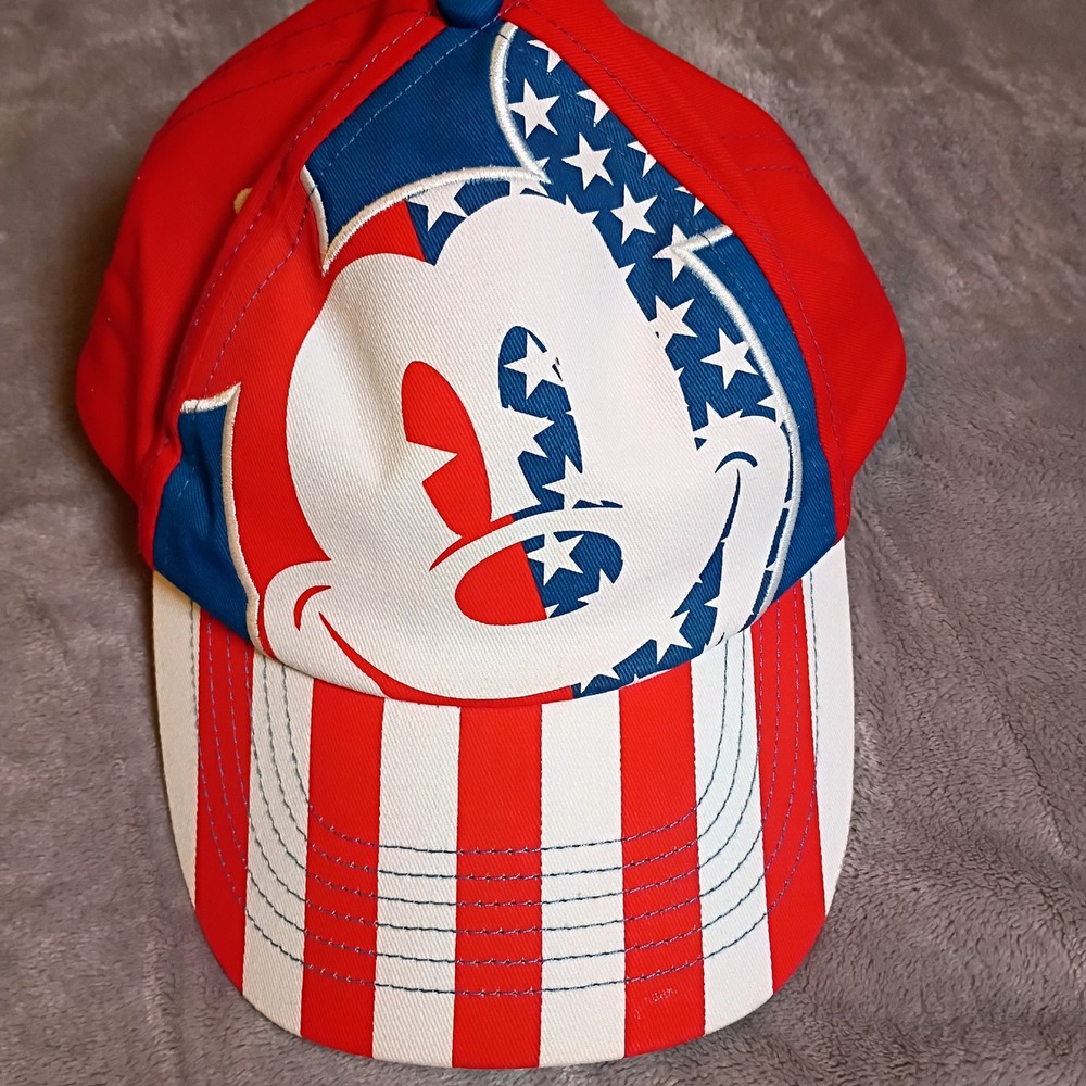 Disney Parks Mickey Mouse All-American Patriotic Stars Stripes Youth Snapback